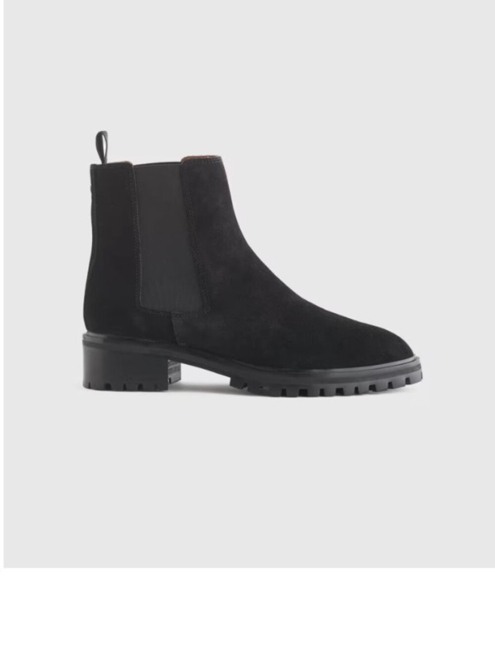 Quince suede chelsea boot in black
